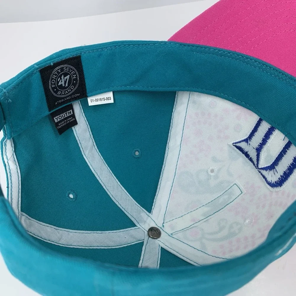Duke Blue Devils YOUTH Hat Teal Pink Adjustable '47 Kids Baseball Cap